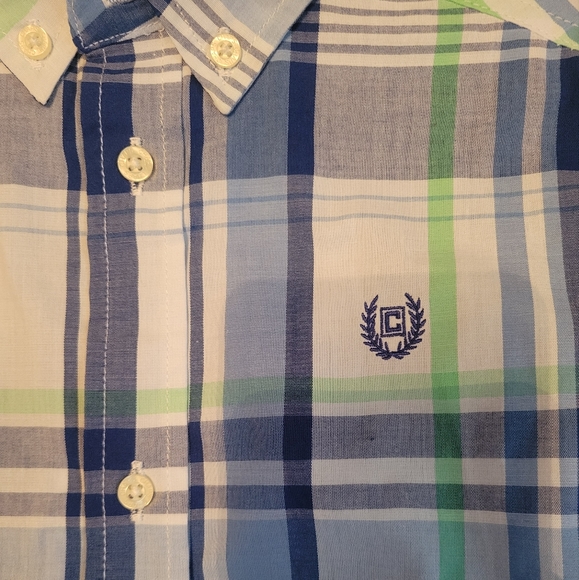 Boys blue plaid button up, size 4/5 - Picture 4 of 4